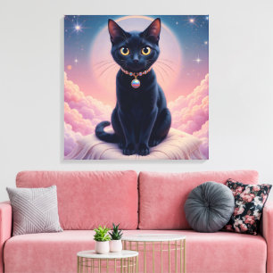Lienzo La Reina Del Cielo De Gatos Negros