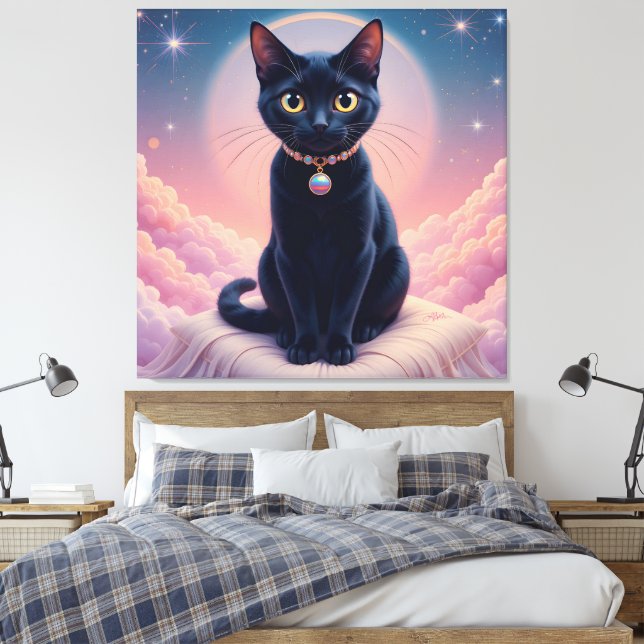 Lienzo La Reina Del Cielo Del Gato Negro (Insitu(Dormitorio))