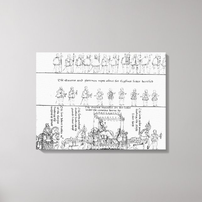 Lienzo La reina en su litera (Anverso)