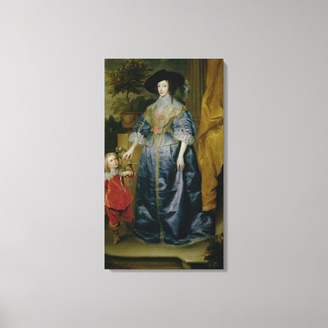 Lienzo La reina Henrietta Maria y su enano (Anverso)