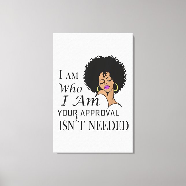 Lienzo La reina negra de la mujer Curly Natural Afro (Anverso)