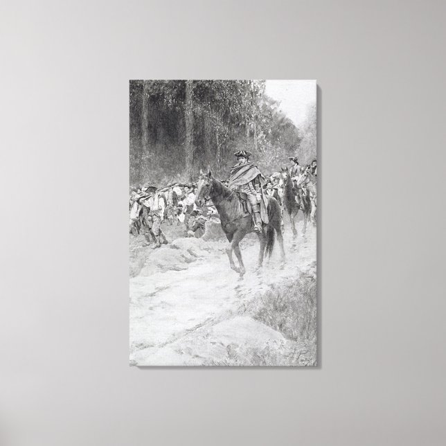 Lienzo La retirada de Washington de los grandes prados (Anverso)