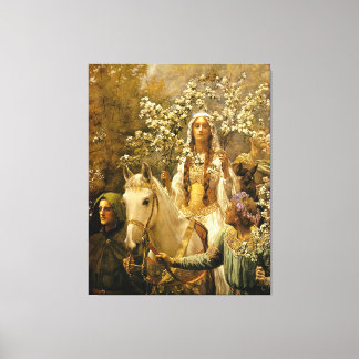 Lienzo La reunión de la reina Guinevere por John Collier
