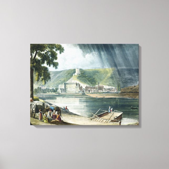 Lienzo La Roche, de "Views on the Seine", grabado por T (Anverso)