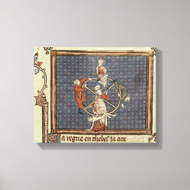 Lienzo La rueda de la fortuna, de Ovide Moralize (Anverso)