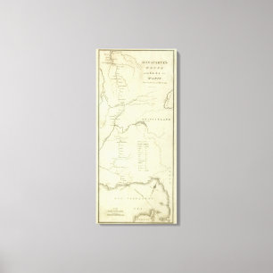 Lienzo La ruta de Bonaparte de Elba a París