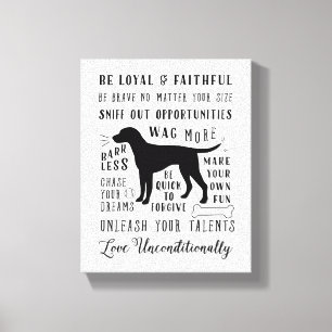 Lienzo La sabiduría del perro Reglas de la Casa del Masco