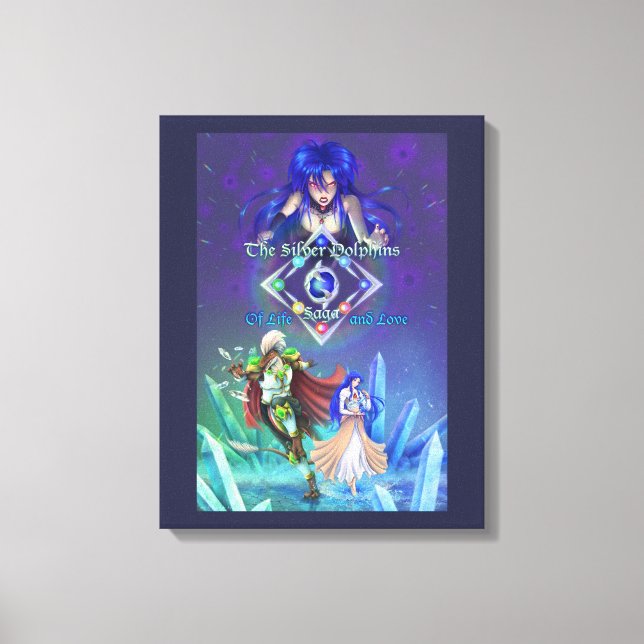 Lienzo La saga de los delfines plateados: De la vida y el (Anverso)