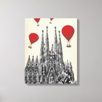 La Sagrada Familia y los globos rojos al aire libr