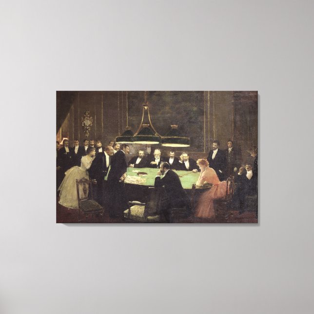Lienzo La sala de juegos del Casino, 1889 (Anverso)