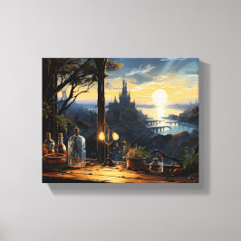 Lienzo La sala de taller mágico con vistas a la bahía de 