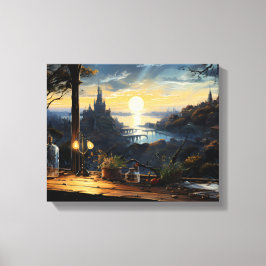 Lienzo La sala de taller mágico con vistas a la bahía de 