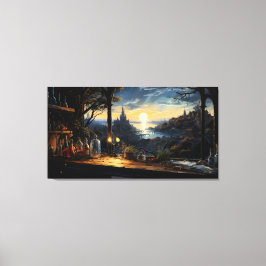 Lienzo La sala de taller mágico con vistas a la bahía de 