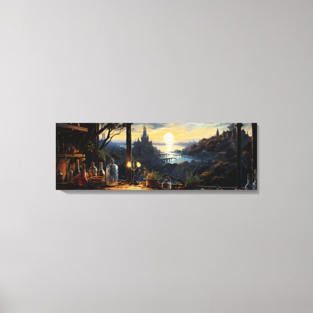 Lienzo La sala de taller mágico con vistas a la bahía de  (Anverso)