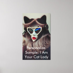 Lienzo La Señora del Gato (Personalizable)