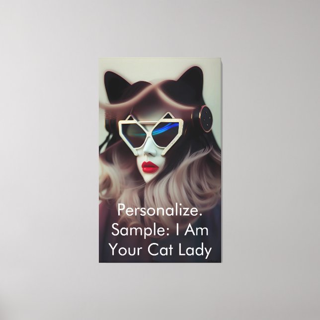 Lienzo La Señora del Gato (Personalizable) (Anverso)
