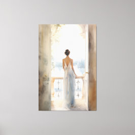 Lienzo La Serenidad del Balcón: la Seaview de las Acuarel