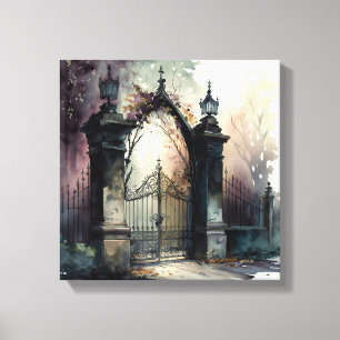 Lienzo La serie de puertas de cementerio gótico Diseño 12