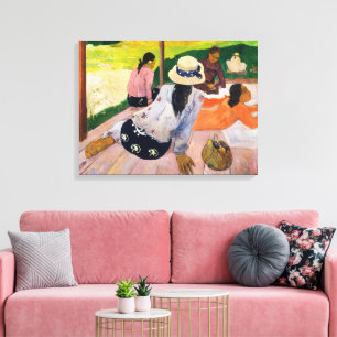 Lienzo La siesta de Paul Gauguin en la tranquila escena d