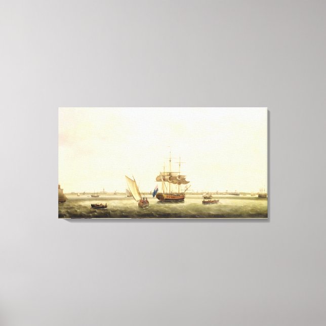 Lienzo La "sorpresa" fragata en el ancla del Gran Yarmout (Anverso)