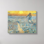 Lienzo La Sower | Vincent Van Gogh<br><div class="desc">The Sower (1888) por el artista holandés post-impresionista Vincent Van Gogh. El arte original es un aceite sobre lienzo. La escena paisajística muestra a un granjero en un campo abstracto con el sol amarillo brillante en el fondo. Utilice las herramientas de diseño para agregar texto personalizado o personalizar la imagen....</div>