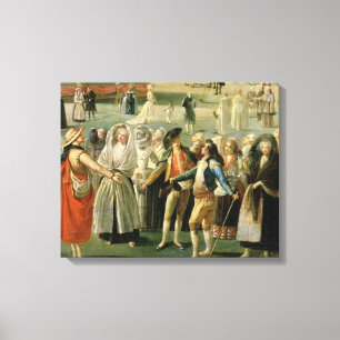 Lienzo La subida de un globo de aire caliente en Madrid,