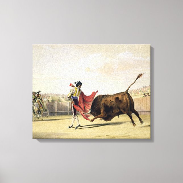 Lienzo La Suerte de la Capa, 1865 (color litho) (Anverso)