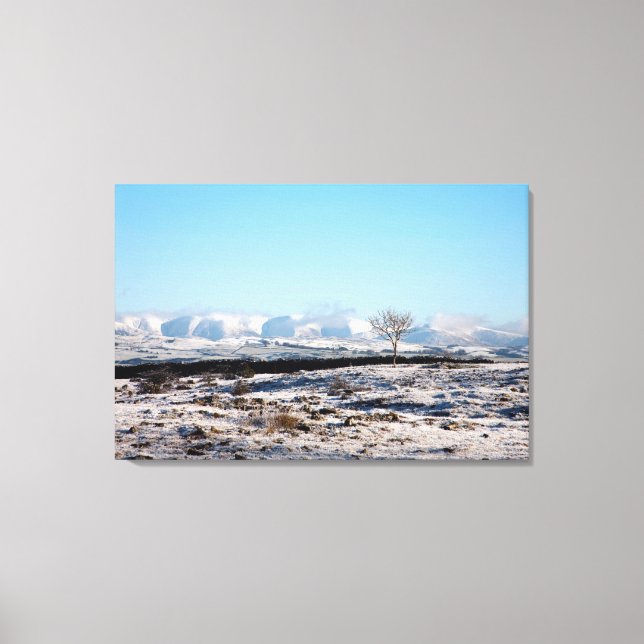 Lienzo La tarjeta de vacaciones de invierno Howgill Fells (Anverso)