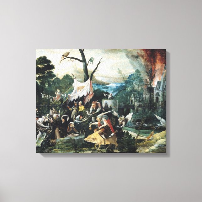 Lienzo La tentación de San Antonio (Anverso)