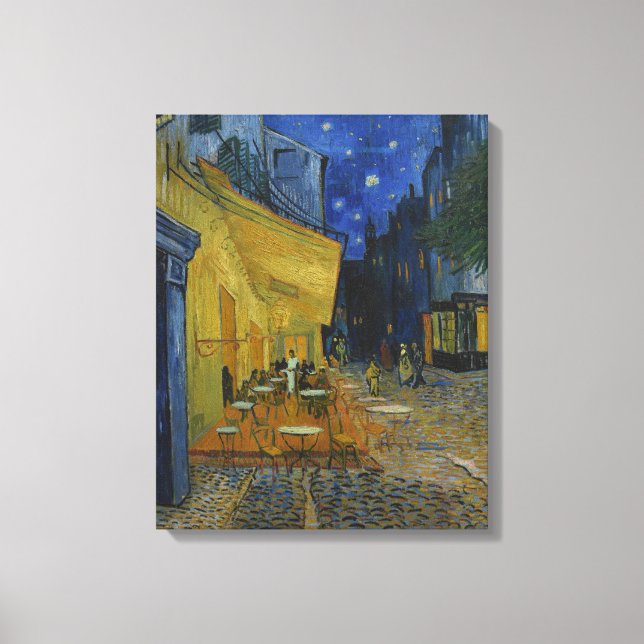 Lienzo La Terraza De La Cafetería Van Gogh De Noche (Anverso)