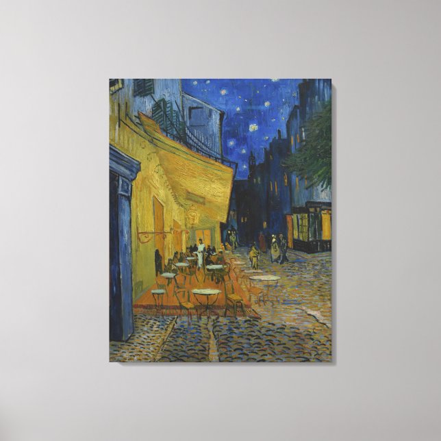 Lienzo La Terraza De La Cafetería Van Gogh De Noche (Anverso)