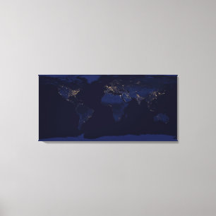 Lienzo La Tierra de noche