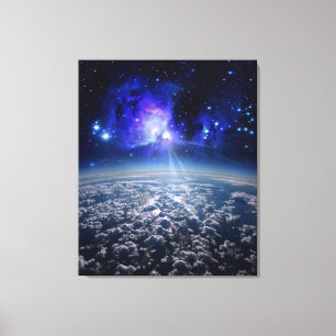 Lienzo la tierra y el universo, el mundo hermoso sanando 