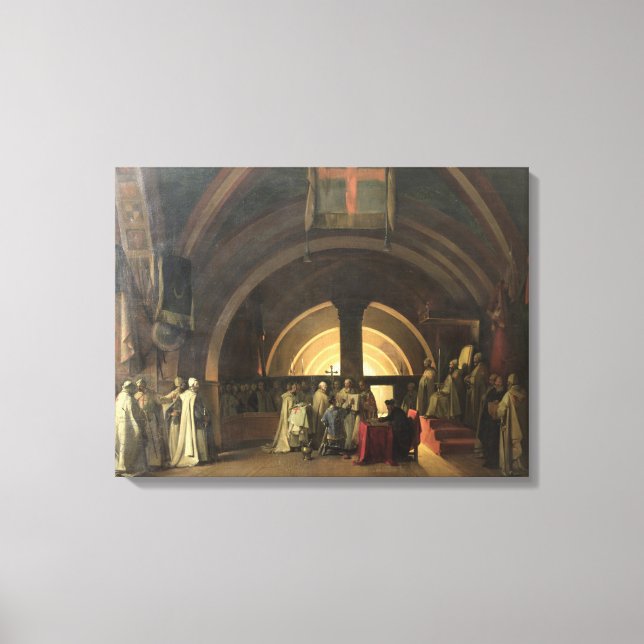 Lienzo La toma de mando de Jacques de Molay (Anverso)