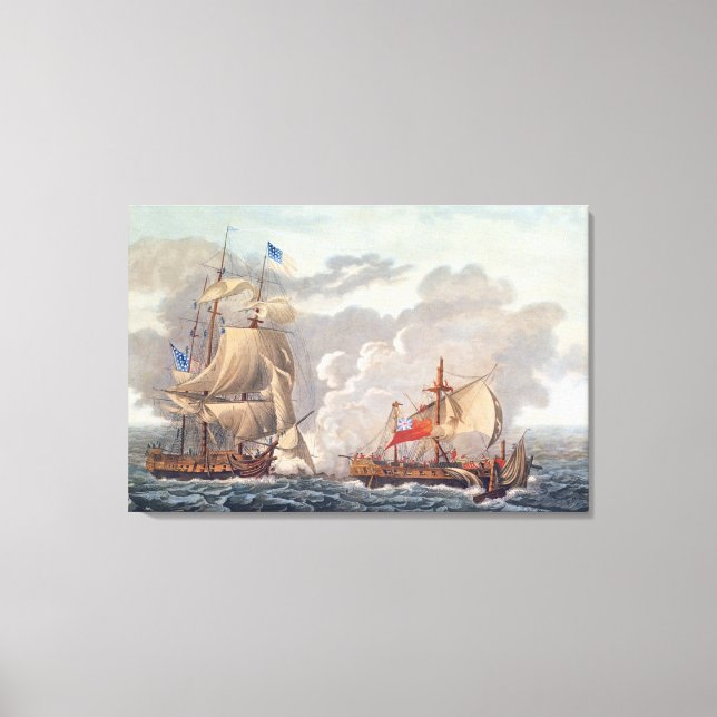 Lienzo La toma del barco inglés 'The Java' (Anverso)