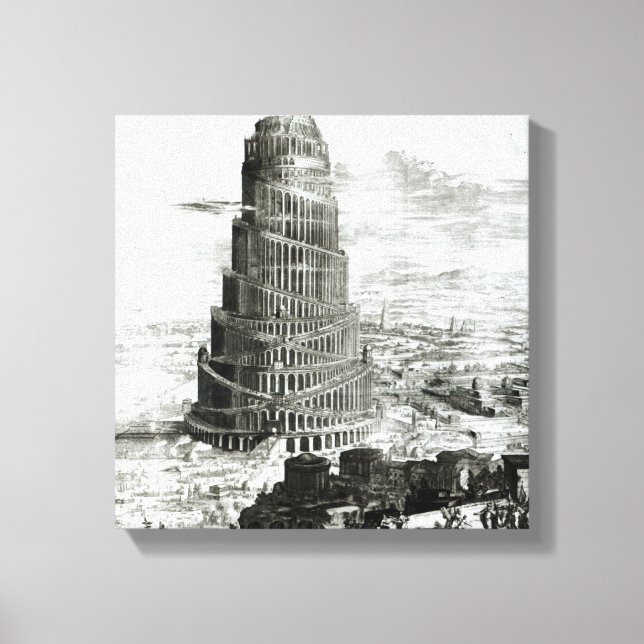 Lienzo La Torre de Babel, 1679 (Anverso)