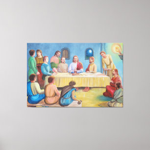 Lienzo La Última Cena: Jesús y los Discípulos