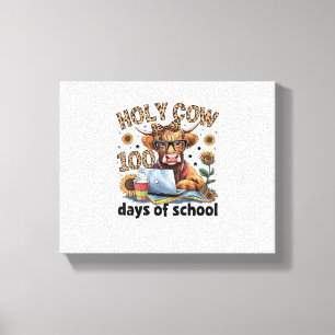 Lienzo La vaca sagrada 100 días de escuela 100 días de ed