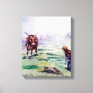 Lienzo La vaca y el niño/The cow and the boy