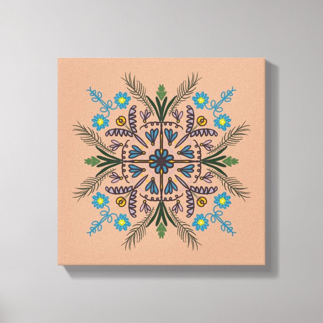 Lienzo La vegetación tropical de Boho Mandala (Anverso)