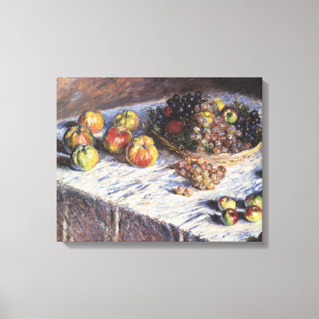 Lienzo La vida con manzanas y uvas de Claude Monet (Anverso)