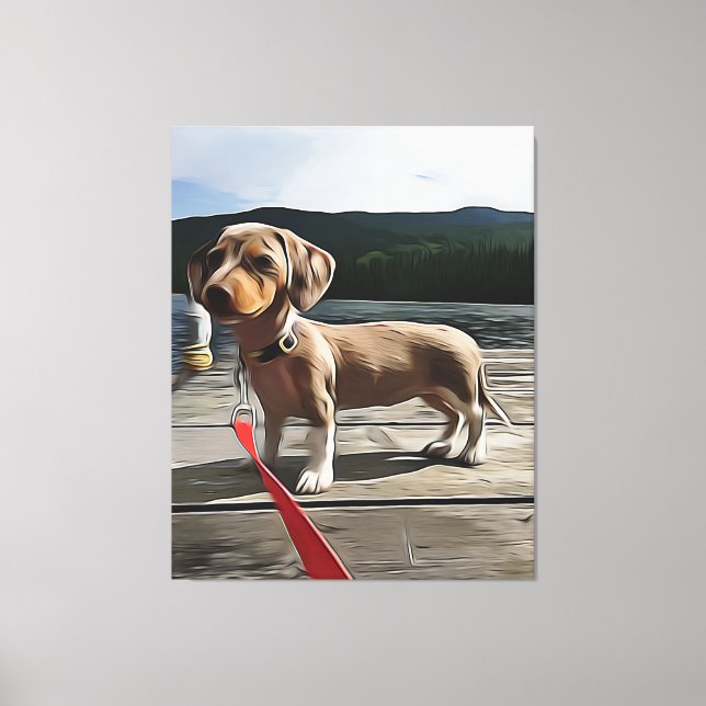Lienzo La Vida De Dachshund Es Mejor Con Un Cumpleaños De (Anverso)