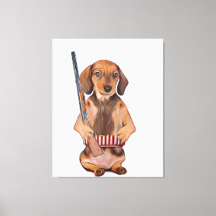 Lienzo La Vida De Dachshund Es Mejor Con Un Poster De Nav