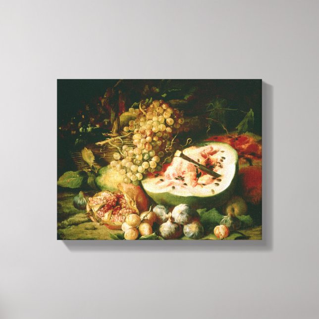 Lienzo La vida de la fruta en un borde (Anverso)