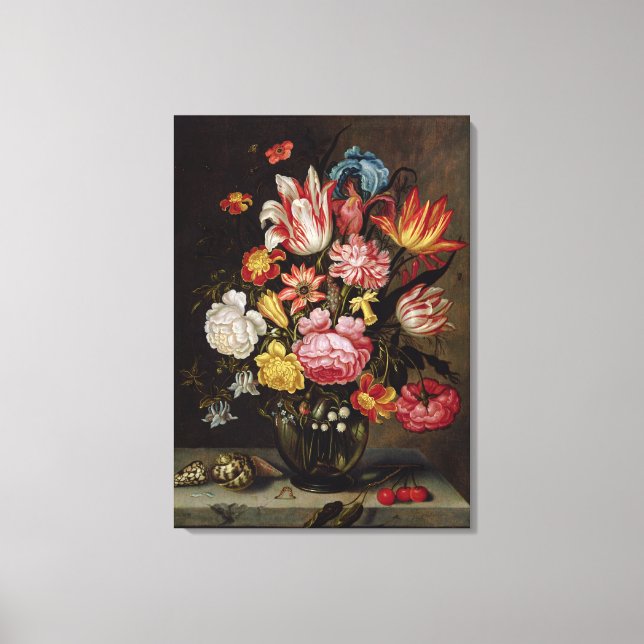 Lienzo La vida de las flores en una vesícula ovalada (Anverso)