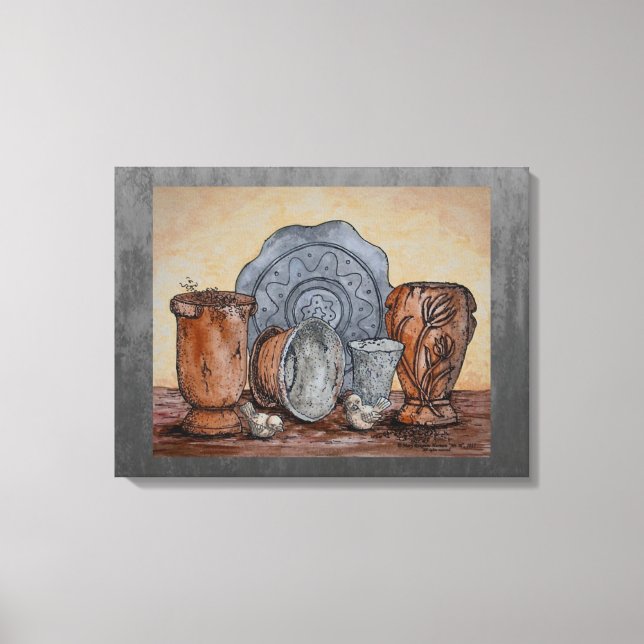 Lienzo La vida del Bella Artes "Las ollas de la alfarera" (Anverso)