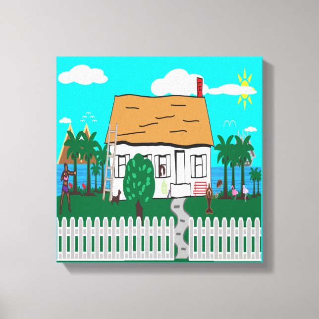 Lienzo La Vida En La Playa (Anverso)