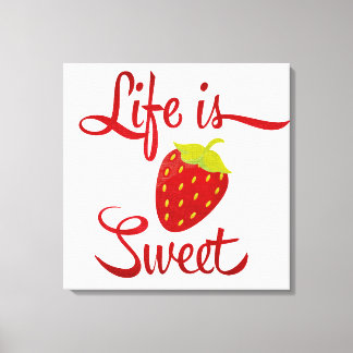 Lienzo La vida es fresa dulce