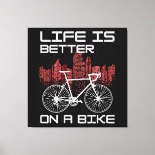 Lienzo La vida es mejor en bicicleta