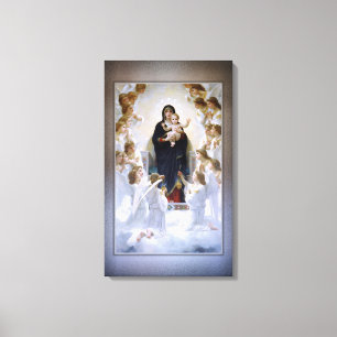 Lienzo La Virgen con los Ángeles de William Adolphe Bougu